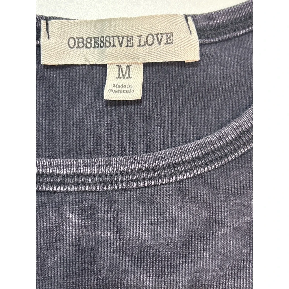Obsessive Love Motorcycle Graphic Crop Top Custom Engine Est 69 -‎ M - Picture 2 of 6